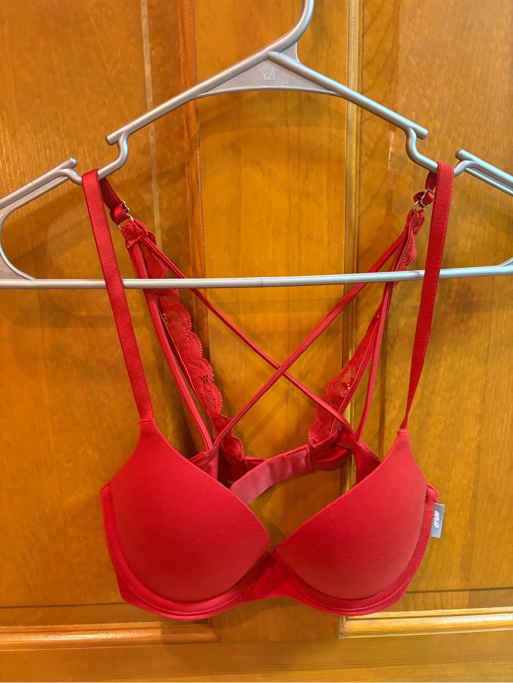 Aerie Women’s Sunnie Push-Up Bra Size 34A Red Cross Back